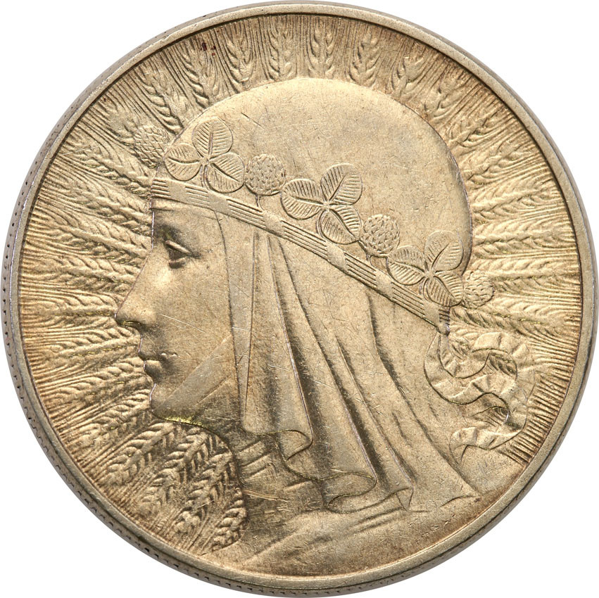 II RP. 10 złotych 1933 głowa kobiety